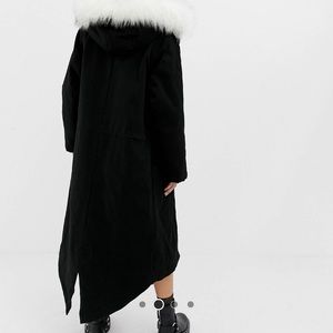 collusion parka jacket in black